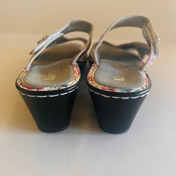 Alegria Perennial Loti Leather Floral Slip On Wedge Sandals Size 39 - Picture 7 of 8